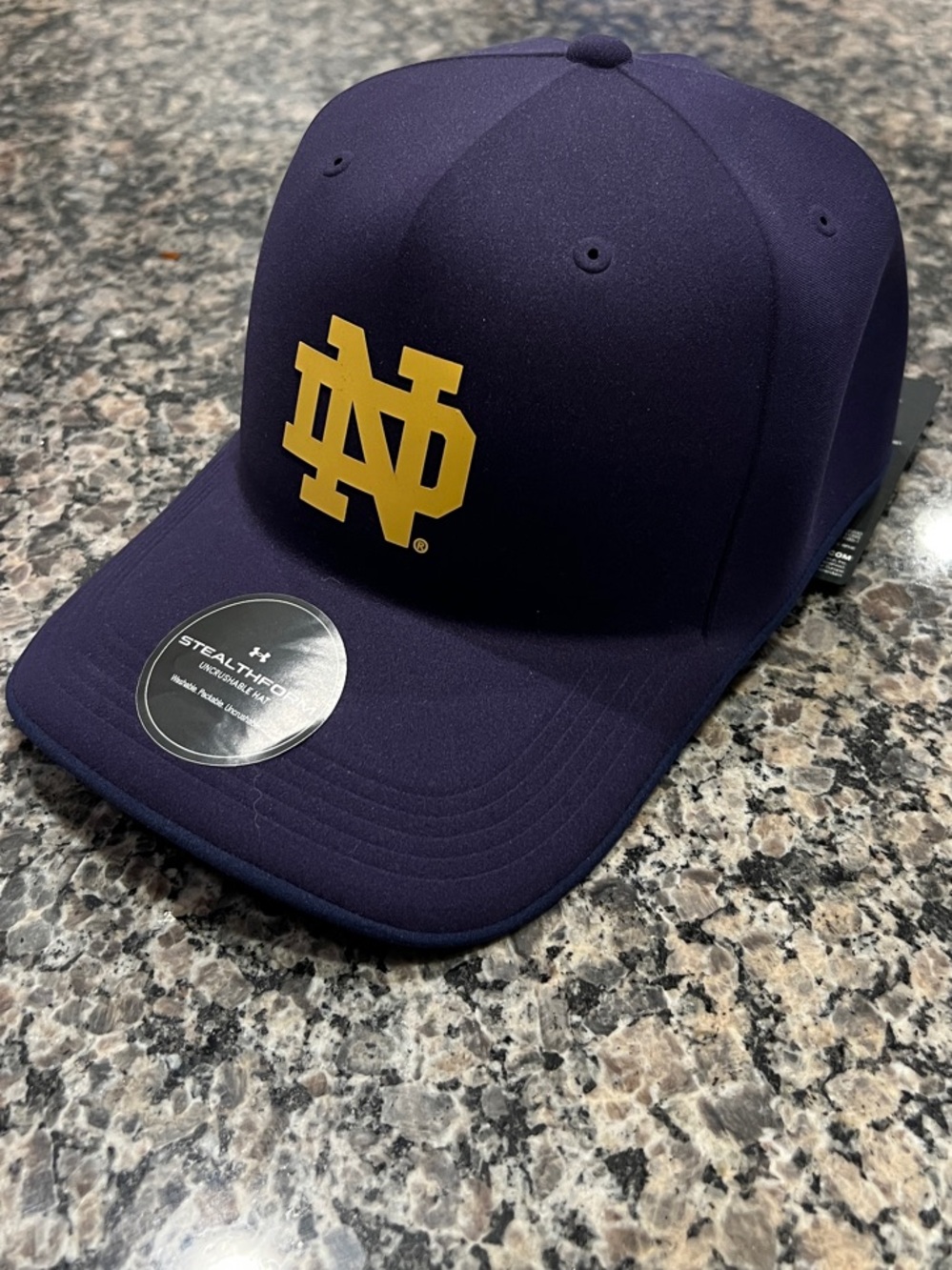 Under Armour Stealthform (New) Navy Cap with Gold ND Logo